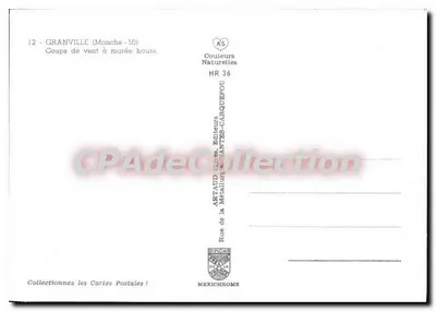 Nowoczesna pocztówka Granville Coups de Vent a Maree Haute — Rewers