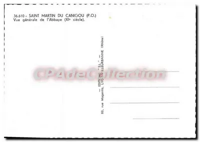 Bilhete postal moderno Saint Martin du Canigou Visão geral da Abadia — Verso