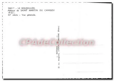Bilhete postal moderno Le Roussillon A Abadia de Saint Martin du Canigou Vista Geral — Verso