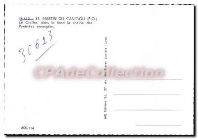 Saint-Martin-du-Canigou — O claustro na cadeia dos Pirineus nevados — Éditions S.L. Lyon — Verso