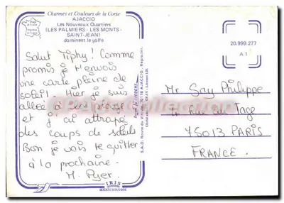 Ajaccio — Nowe dzielnice (Les Palmiers - Les Monts-Saint-Jean) dominujące nad zatoką — Wydawca Iris Mexichrome, n° 20.999.277 — Rewers
