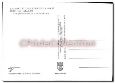 Ajaccio — Ogólny widok miasta imperialnego — Wydawnictwo Hachette, nr 20.999.301 — Rewers