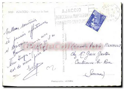 Ajaccio — Widok na Fort — Wydawnictwo Cigogne — Rewers