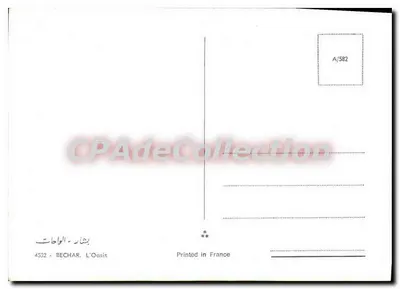 Oásis de Bechar — Argélia — editor A/582 — Verso