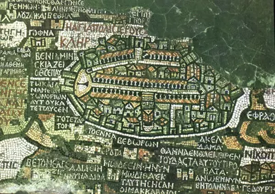 Mosaico de Mé'daba — Carta da cidade antiga — Holy Views Jordan