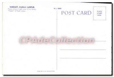 Viaduto, Kuala Lumpur — cena noturna — editor S.W. Singapore, n° K.L. 5503 — Verso