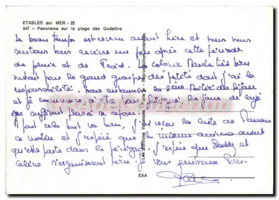 Étables-sur-Mer — Panorama plaży Godelins — Éditions Variances — Rewers