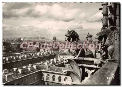 Paris e suas maravilhas — Chiméricas da catedral Notre-Dame e panorama em direção à butte Montmartre — Éditions Véritabia