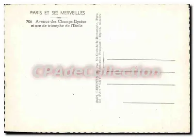 Arc de Triomphe — Avenue des Champs-Élysées — Éditeur André LECONTE — Verso