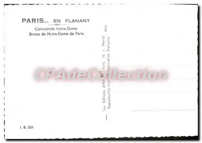 Statue of Notre-Dame de Paris — Cathedral Notre-Dame — Flanant Art Editions — Back
