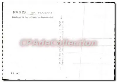 Basílica del Sagrado Corazón de Montmartre — París — Éditions d'Art Flanant, n° I.B. 543 — Reverso