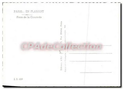 Praça da Concórdia — Obelisco e Fonte — Edições de Arte Francesa — Verso