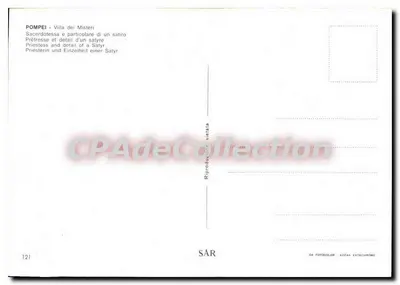 Pompéia — Villa dos Mistérios — Sacerdotisa e detalhe de um sátiro — CPAdeCollection — Verso