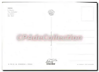 Sienne — Cathédrale — Ed. M. Romboni, n° 112 — Verso