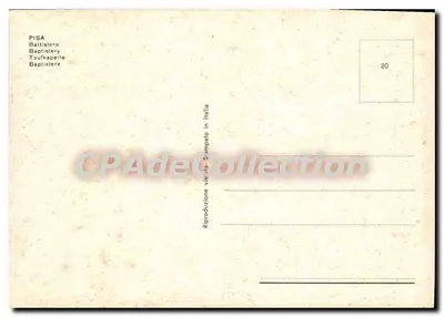 Pise — Baptisterium — CPAdéCollection — Verso