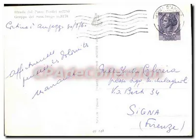 Passo del Forcola — vue panoramique du Gruppo del Sassolungo — éditeur: Edizioni Ghelina, n° 148 — Rewers