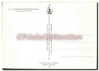 Bilhete postal semimoderno Bilhete postal semimoderno — Vista geral do porto de La Trinite Sur Mer — Verso