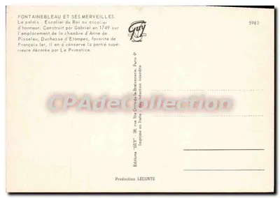 Fontainebleau — Escalier du Roi ou escalier d'honneur — Édition GUY, n°5983 — Rückseite