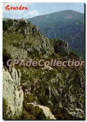 Bilhete postal semimoderno Gourdon Altitude Velha Vila Feudal Construída em Ninho de Águia