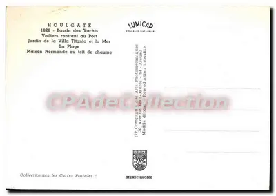 Houlgate — Estanque de Yates, Jardín de la Villa Titania, Playa, Casa Normanda con Techo de Paja — Lumicap — Reverso