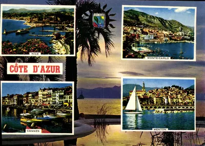 Côte d'Azur — vue panoramique avec Nice, Monte-Carlo, Cannes, Menton — Édition GILLETIA