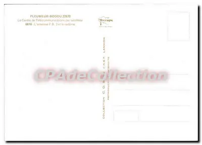 Pleumeur-Bodou — O Centro de Telecomunicações por Satélites — editor Brezagne — Verso