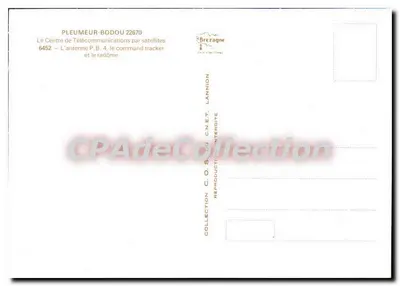 Pleumeur-Bodou — Centro de Telecomunicações por Satélites — editor Brezagne — Verso