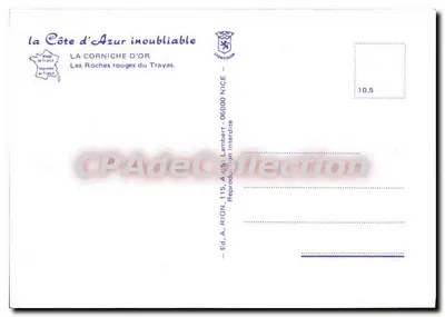 As Rochas Vermelhas do Trayas — A Corniche d'Or — Ed. A. Rion, 115, Av. S. Lambert, 06000 Nice — Verso