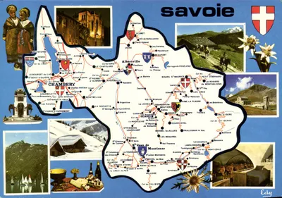 Savoie — Karta turystyczna z wignietkami — Éditions EDY