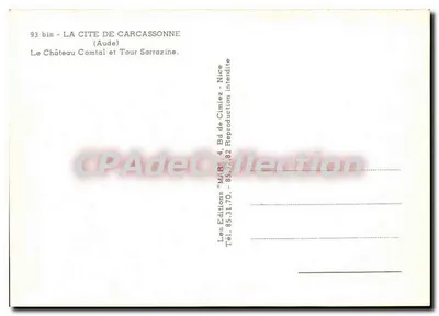 Carcassonne — Kasteel Comtal en Sarrazinestad — Les Éditions M.R. Nice — Achterkant