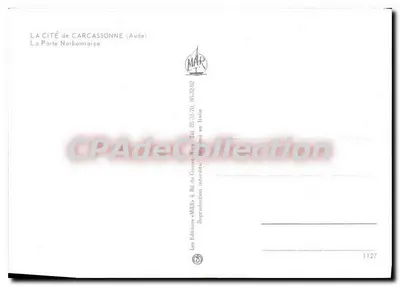 La Porte Narbonnaise — Carcassonne (Aude) — Wydawnictwo « MAR » — Rewers