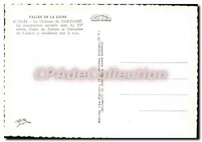 Castelo de Chaumont — Vale da Loire — Éditions Verichrome — Verso