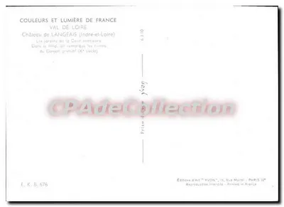 Jardins da Cour intérieure — Castelo de Langeais — Éditions d'Art YVON — Verso