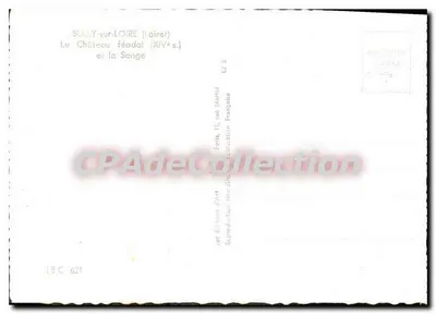 Sully-sur-Loire — Zamek feudalny (XIV w.) i rzeka Sange — Wydawnictwo Sztuki, Paryż — Rewers