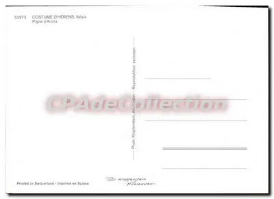 Dziewczyna w tradycyjnym stroju — Pigne d'Arolla, Walonia — Thor Klopffenstein, nr 52973 — Rewers