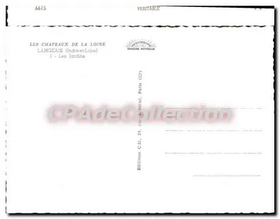 Castillo de Langeais — Los Jardines — Ediciones C.D., París — Reverso