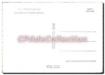 朗热萨城堡 — 花园和内部立面 — Éditions Gaby, 南特 — 背面