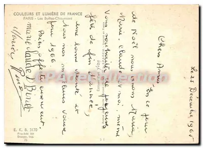 Les Buttes-Chaumont — Parijs — Uitgave Jacques Ducruet — Achterkant