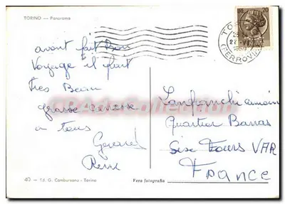 Torino — Panorama — Éd. G. Cambursano, n°40 — Verso