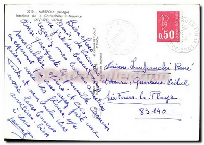 Interno della Cattedrale di San Maurizio — Mirepoix (Ariège) — Cartolina d'epoca di Collection — Verso