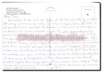 Fonte de água quente em Dax — editor Elnacap, n° 383 — Verso