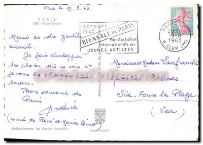 Notre-Dame de Paris — Ansicht von der Seine — Vintage Postcard/Antike Ansichtskarte — Rückseite