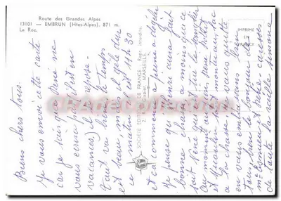 Embrun — Route des Grandes Alpes — Éditions de France, Marseille — Verso