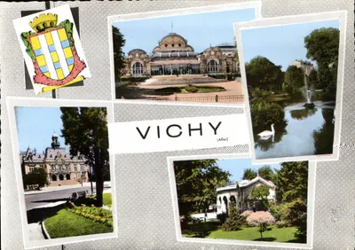 Vichy — Wielki Kasyno i miejsca turystyczne — Stara pocztówka Comblier
