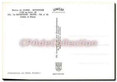 Estação de Corpos - Boustigues — (1260 m) Isère - 38 — Compagnia dos Artes Fototécnicas — Verso