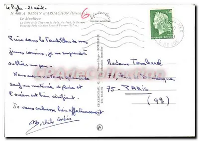 Le Pyla - Bassin d'Arcachon — vista aerea — Editore Elcé, n° 460 — Verso
