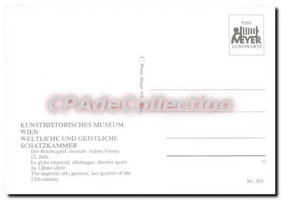 Globe impérial allemand — dernier quart du XIIe siècle — Éditeur Meyer KG, Wien, n° 305 — Verso