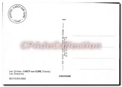 As Grutas de Arcy-sur-Cure — Draperies — Coleção Michel Joublin, n° 89.015.00.0003 — Verso