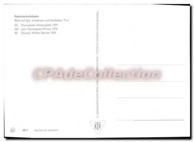 Patscherkofelbahn — Vista sobre Innsbruck e Nordkette/Tirol — Tröpler Kunstverlag Chizzaul — Verso