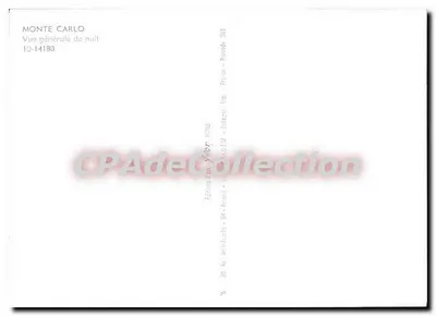 Monte Carlo — Ogólny widok nocny — Wydawnictwo Limp, Paryż — Rewers